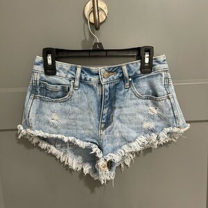 Bullhead Light Blue Distressed Jean Shorts